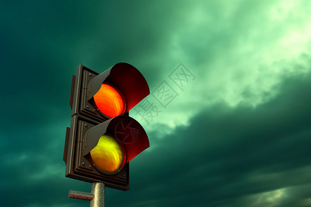 天空下的交通信号灯背景图片