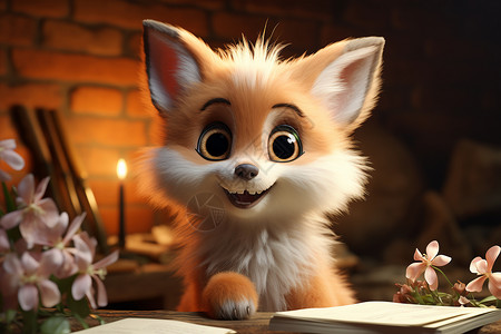 可爱的小狐狸背景图片