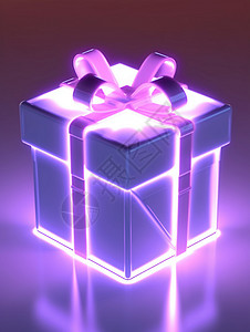 紫色丝带精美礼盒背景图片