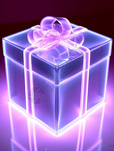 绚丽光影紫色礼盒背景图片