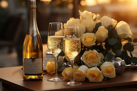 香槟玫瑰背景图片