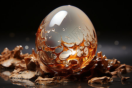 鸡蛋碰石头透明的蛋背景