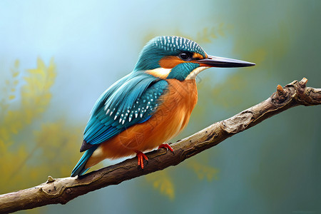 美丽的蓝翠鸟背景图片