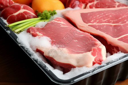 烧烤腌制的牛肉食材背景图片