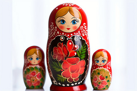 做工精致的俄罗斯套娃玩具背景图片