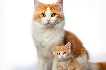 母猫和小猫咪背景