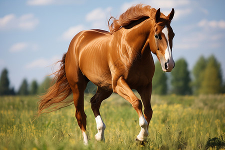 草地上的马飞奔的马高清图片