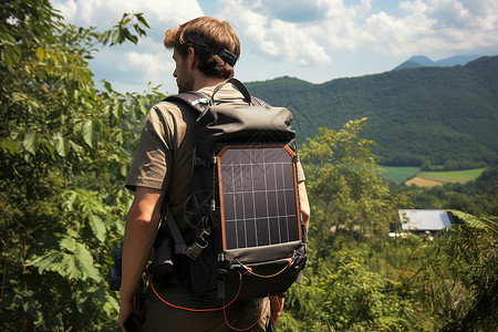 阳光山谷太阳能背包者背景图片