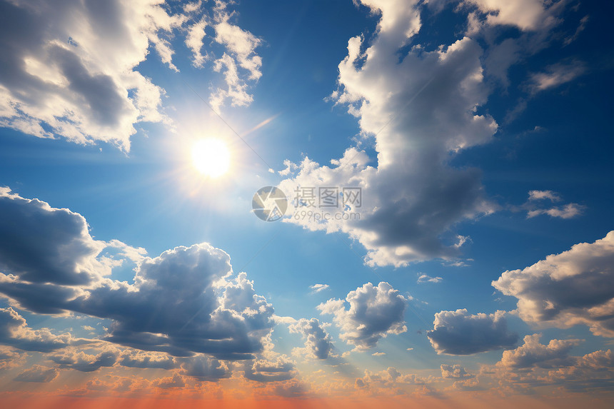 阳光透过云朵图片