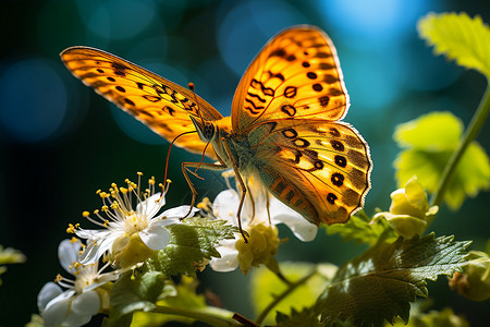 花丛中飞舞的蝴蝶背景图片