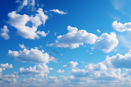积云和蓝天天空中的云彩背景