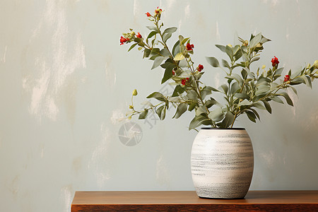 陶瓷花瓶里的花朵背景图片