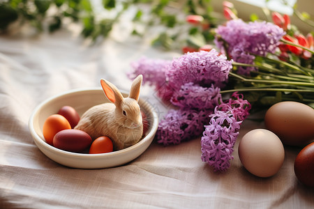 兔子与彩蛋背景图片