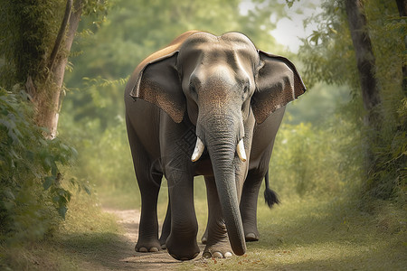 大象在丛林里背景图片