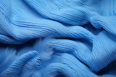 蓝色纤维的布料背景图片