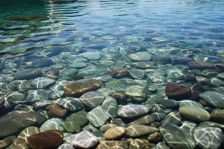 水中的石头背景图片