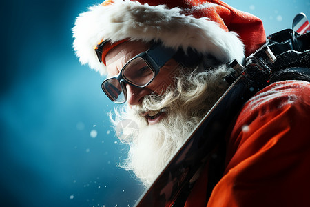 戴着眼镜的圣诞老人背景图片