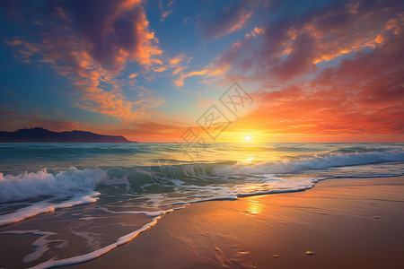 海边日出背景图片