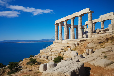 希腊的神庙背景图片