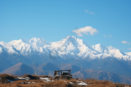 冬日荒野冬日雪山背景