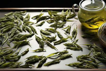 清新雅致的绿茶背景图片