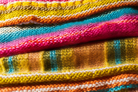 编织毛线多彩的毯子背景