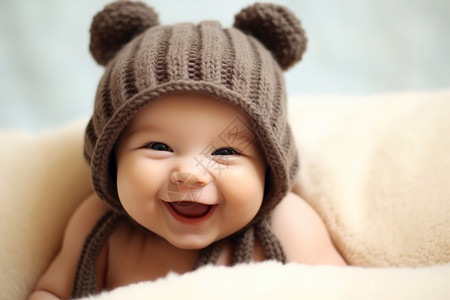 帽子冬季微笑宝贝背景