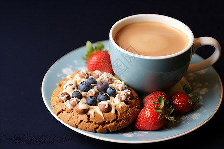 甜蜜的咖啡与饼干背景图片