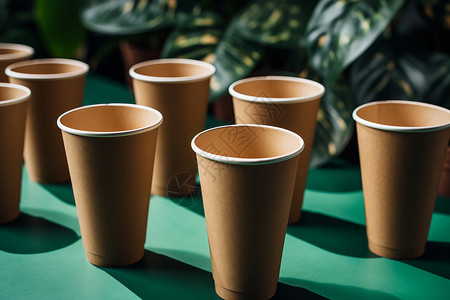 棕色的纸杯材料环保等级高清图片