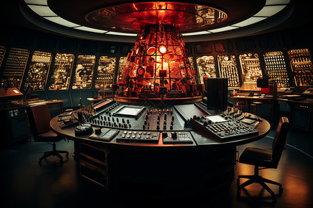 核电站控制室里的操作员背景图片