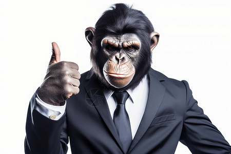 大猩猩荚大猩猩装扮的商务人士设计图片