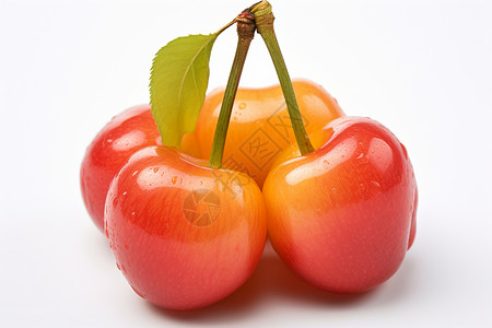 美味的红色樱桃背景图片