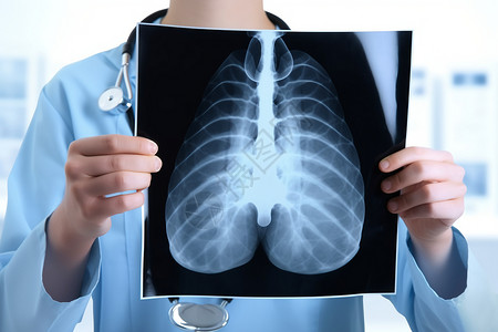 ct素材医生检查患者的胸部光片背景