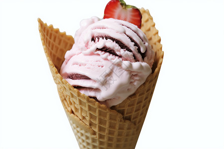 甜蜜缤纷的草莓冰激凌背景图片
