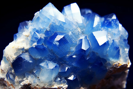 蓝色的晶体矿物背景图片