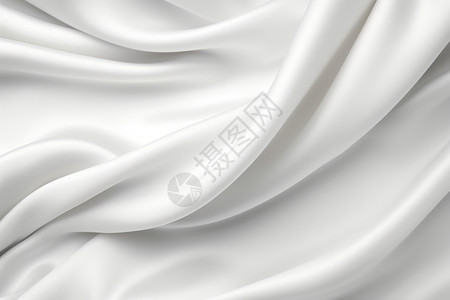 白色褶皱柔滑的丝绸织物背景背景