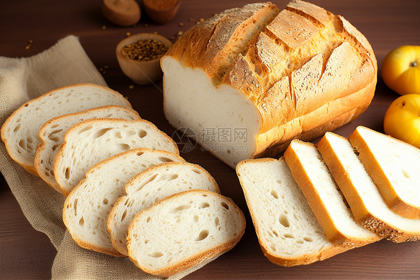 美味的小麦面包图片