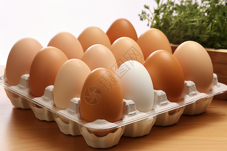 健康饮食的新鲜鸡蛋背景图片