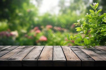 清新自然的木桌背景背景图片