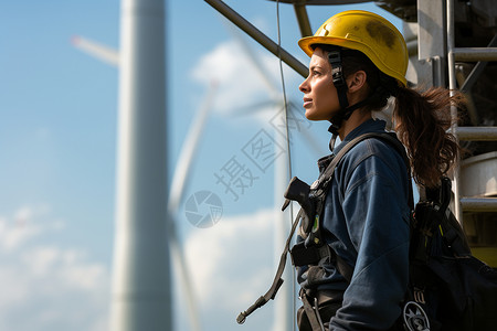 女性的风能工程师背景图片