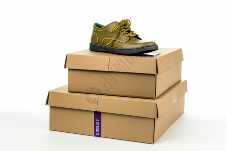 紫丝带鞋盒鞋子包装素材高清图片