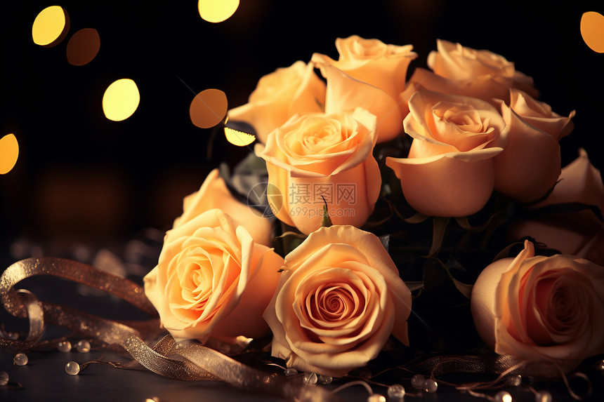 浪漫的玫瑰之夜图片