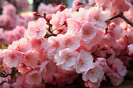 美丽的粉色桃花背景图片
