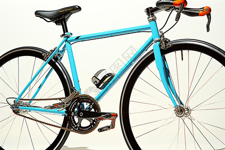 蓝色自行车自行车踏板高清图片