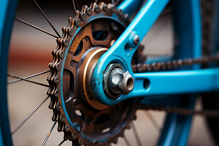 蓝色自行车背景图片