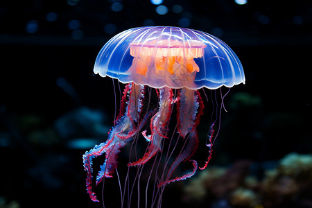 水族馆中水母背景图片