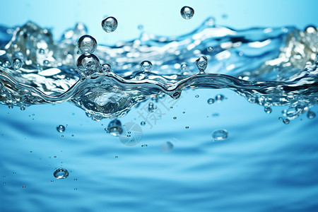 蓝色波光粼粼水中艺术背景图片