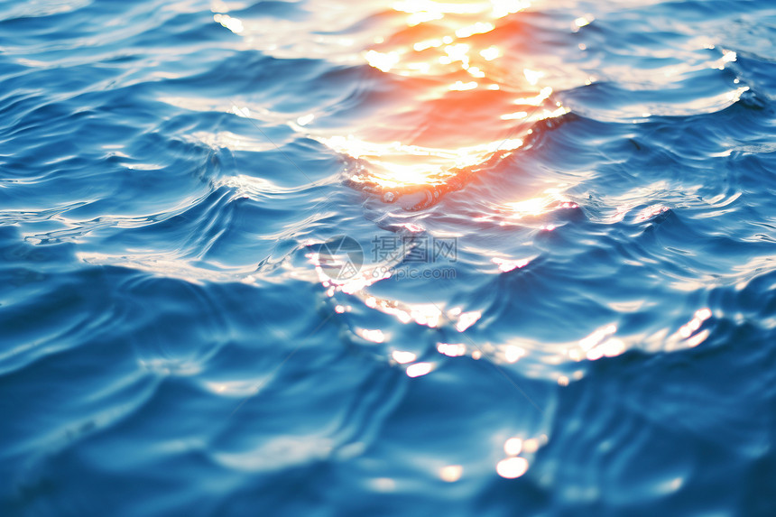 阳光映照下的水面图片