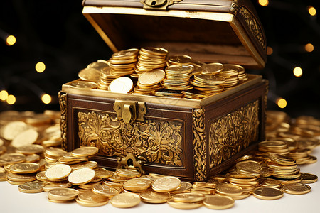 宝箱金币金币宝箱背景
