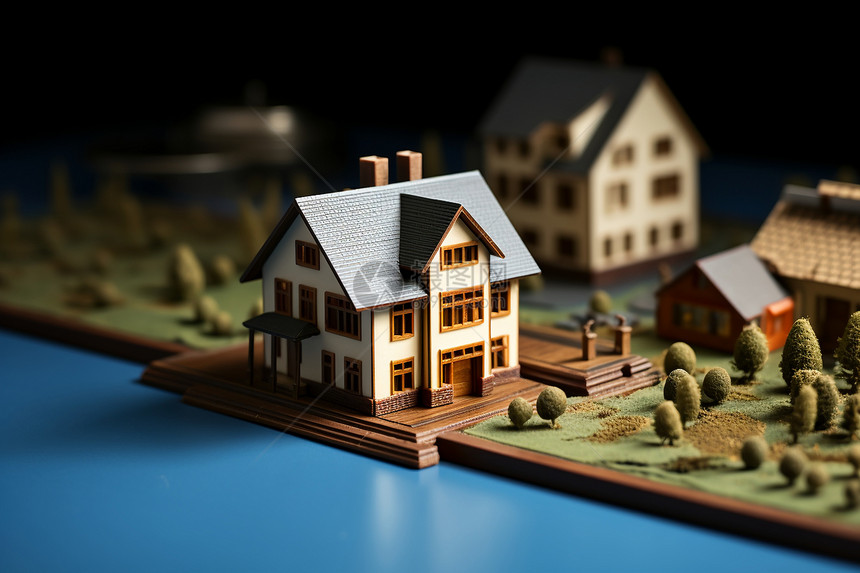 微缩乡村别墅模型图片